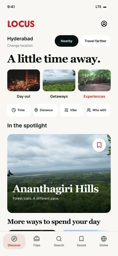 Locus app: discover places and nearby getaways