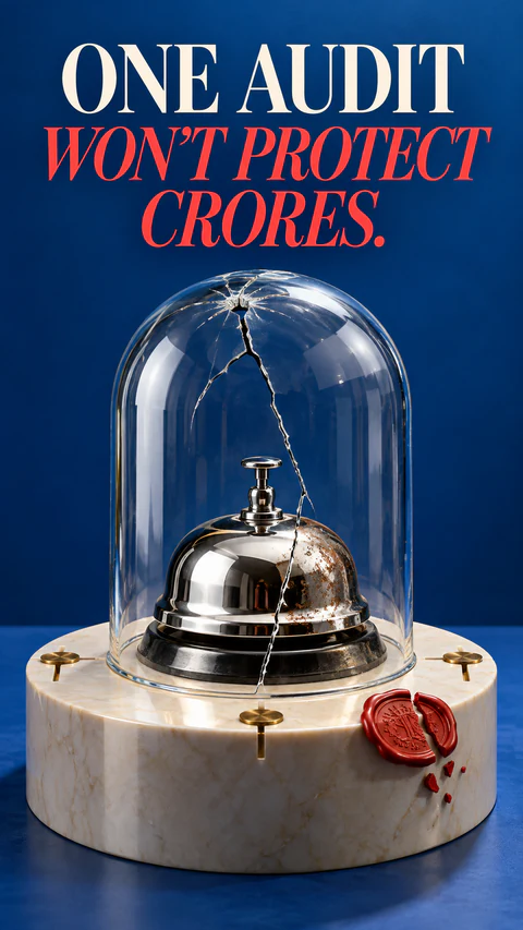 A hotel bell under cracked glass. One audit won’t protect crores.