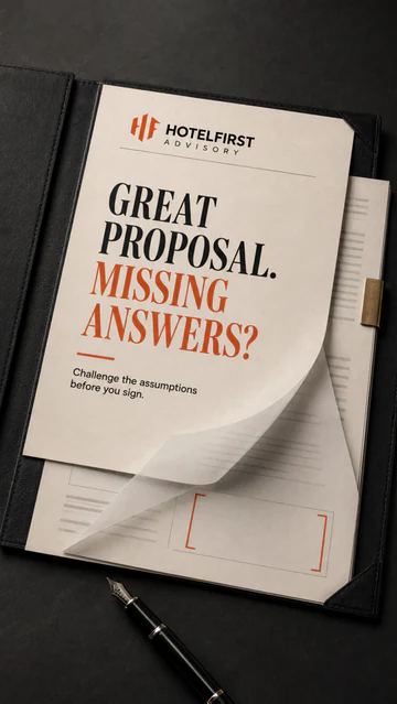 Great proposal. Missing answers? HotelFirst due-diligence creative.